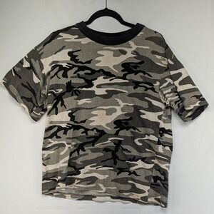 Vintage West Trend Heavyweight Camo T‎ Shirt Active Wear Size Medium Cotton USA